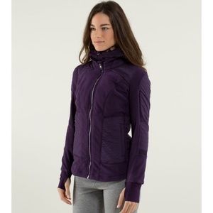 EXC! Lululemon Fleecy Keen Jacket Deep Zinfandel Purple 6 Hood Dickie Th…